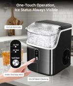 Countertop Nugget Ice Maker – 34Lbs/Day, Soft Chewable Ice for Home & Kitchen