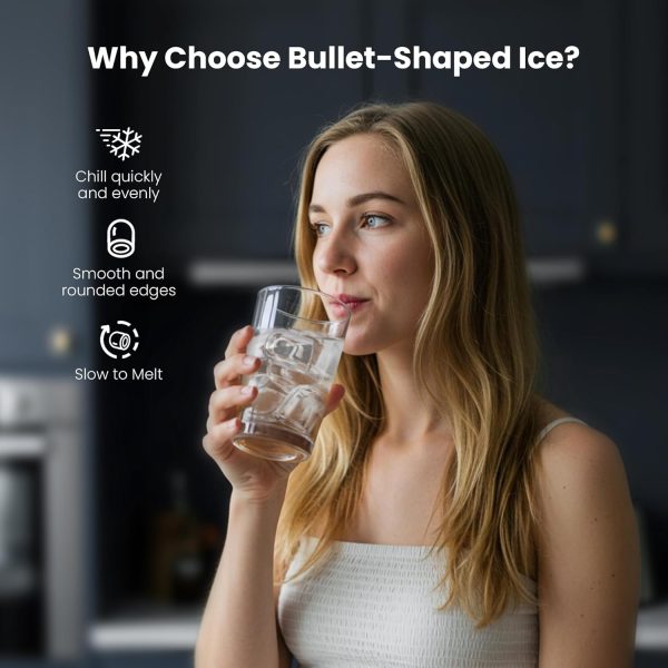 Portable Countertop Ice Maker – 26Lbs/Day, Fast Bullet Ice for Home & Party