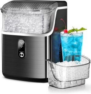 Countertop Nugget Ice Maker – 34Lbs/Day, Soft Chewable Ice for Home & Kitchen
