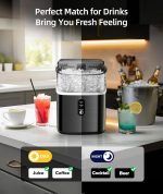 Countertop Nugget Ice Maker – 34Lbs/Day, Soft Chewable Ice for Home & Kitchen