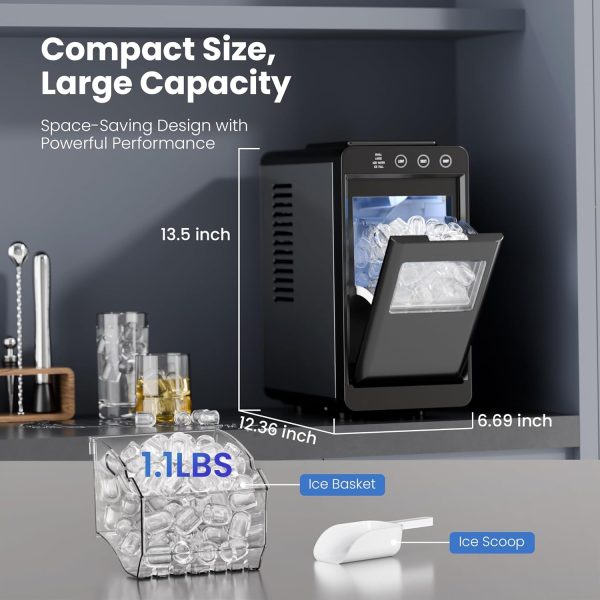 Portable Countertop Ice Maker – 26Lbs/Day, Fast Bullet Ice for Home & Party