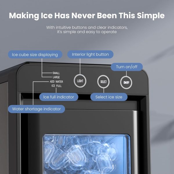 Portable Countertop Ice Maker – 26Lbs/Day, Fast Bullet Ice for Home & Party