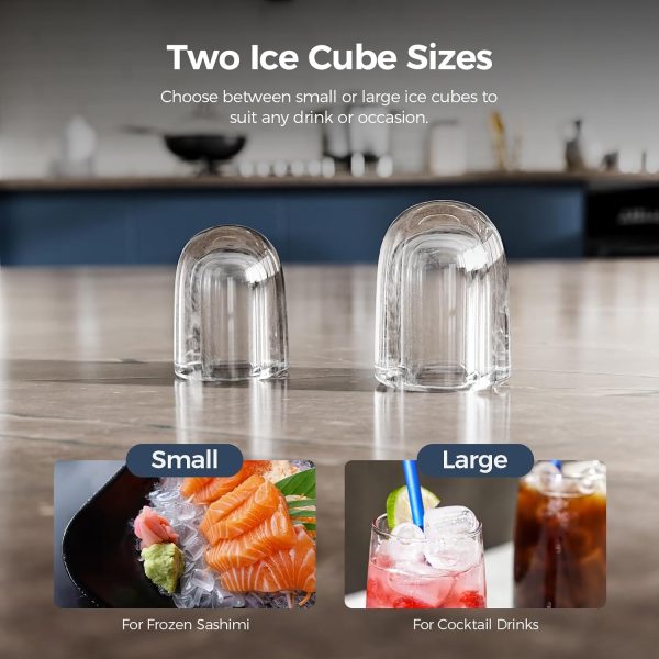 Countertop Ice Maker – 26Lbs/24H, Fast 9 Cubes in 6 Min, Portable for Home Kitchen