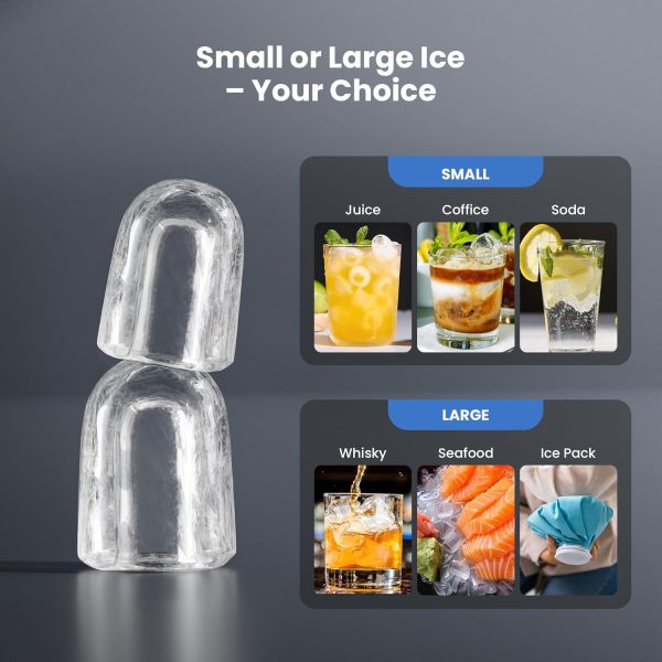 Portable Countertop Ice Maker – 26Lbs/Day, Fast Bullet Ice for Home & Party