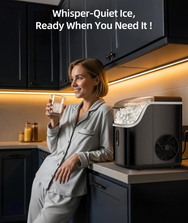 Countertop Nugget Ice Maker – 34Lbs/Day, Soft Chewable Ice for Home & Kitchen